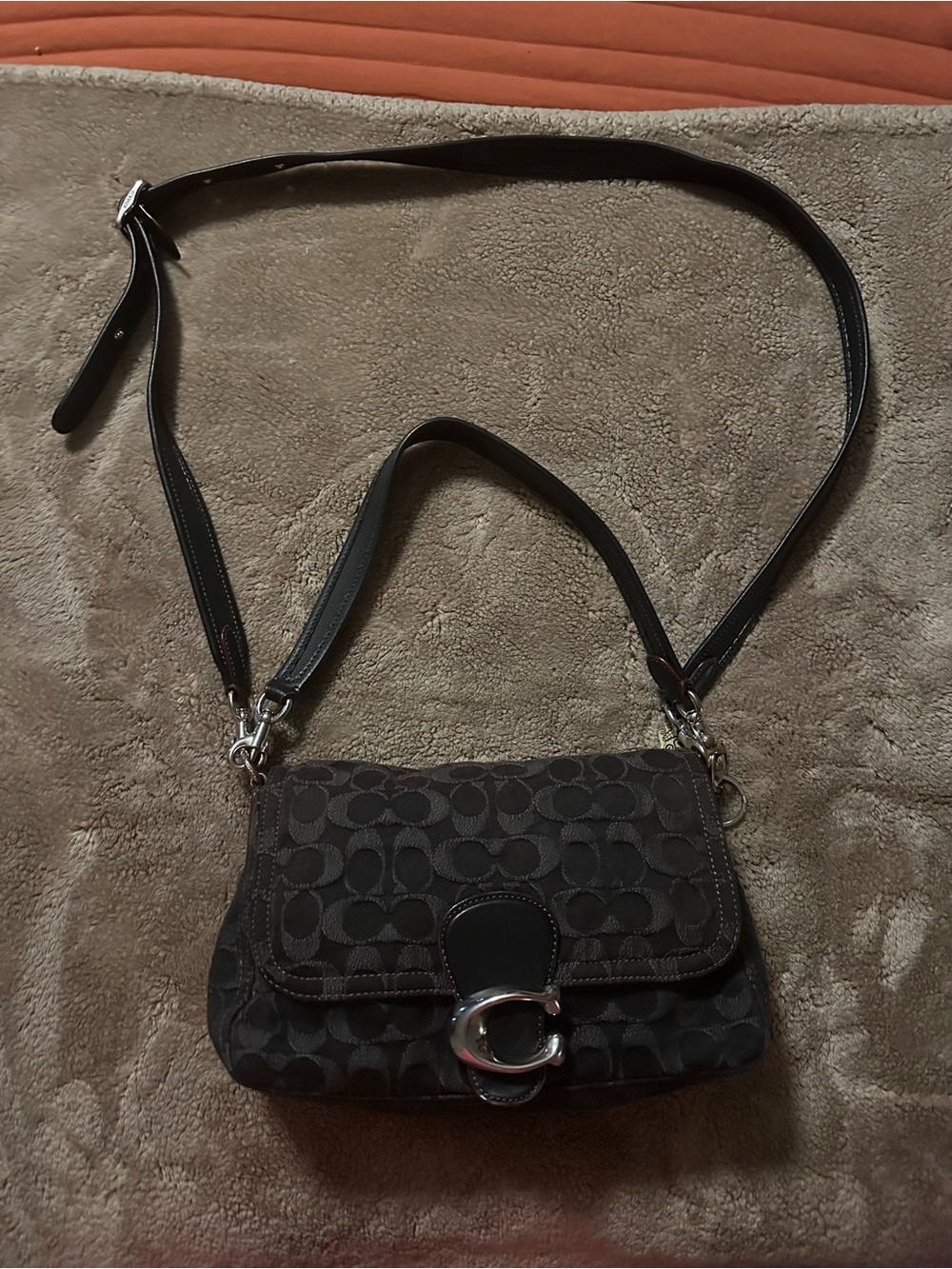Coach Soft Tabby Shoulder Bag in signature black denim